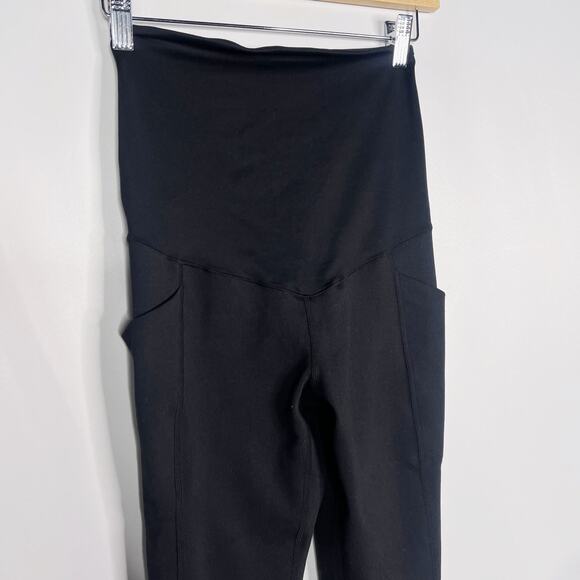 Zella Womens XSmall Black Maternity Leggings Side Pocket Over the Belly Stretch - Picture 3 of 8